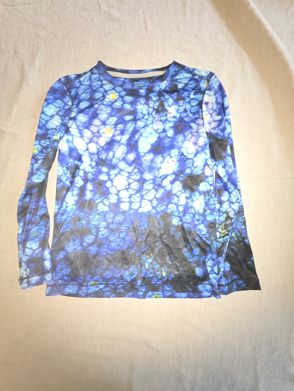 Reel Legends Blue Tie-Dye Long Sleeve Performance Tee